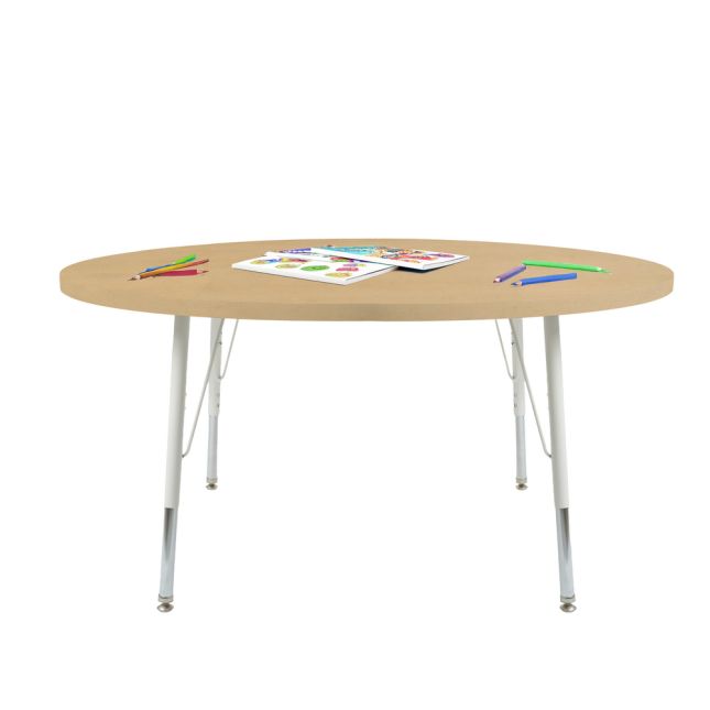 48" Round Activity Table with Standard Legs - Maple/White