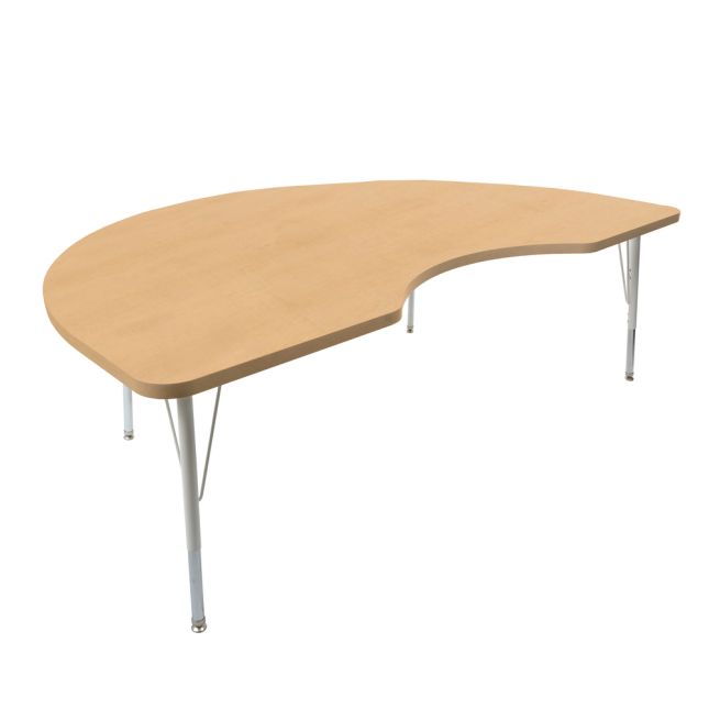 48" x 72" Kidney Activity Table with Standard Legs - Maple/White