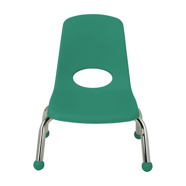 8" Stack Chair with Ball Glides, 6-Piece - Green