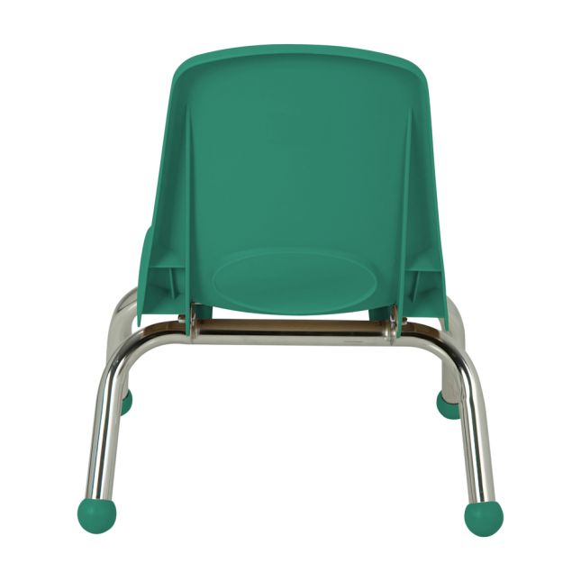8" Stack Chair with Ball Glides, 6-Piece - Green