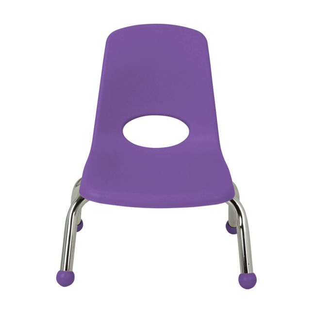 8" Stack Chair with Ball Glides, 6-Piece - Purple
