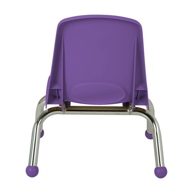 8" Stack Chair with Ball Glides, 6-Piece - Purple
