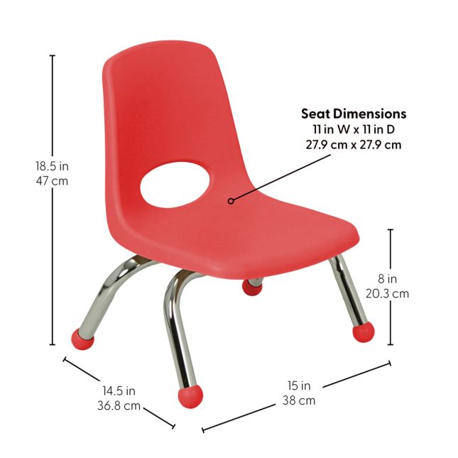 8" Stack Chair with Ball Glides, 6-Piece
