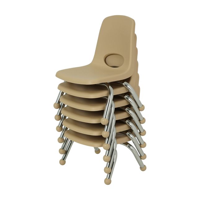 8" Stack Chair with Ball Glides, 6-Piece - Sand
