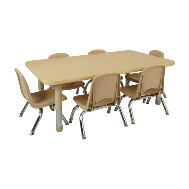 8" Stack Chair with Swivel Glides, 6-Piece - Sand