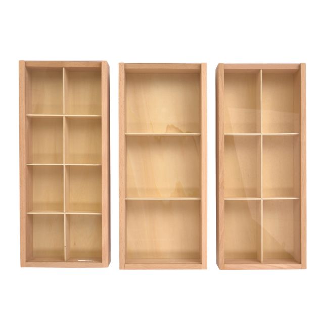 Wooden Discovery Boxes 14" x 6" - Set of 3