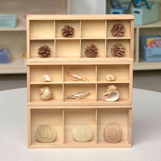 Wooden Discovery Boxes 14" x 6" - Set of 3