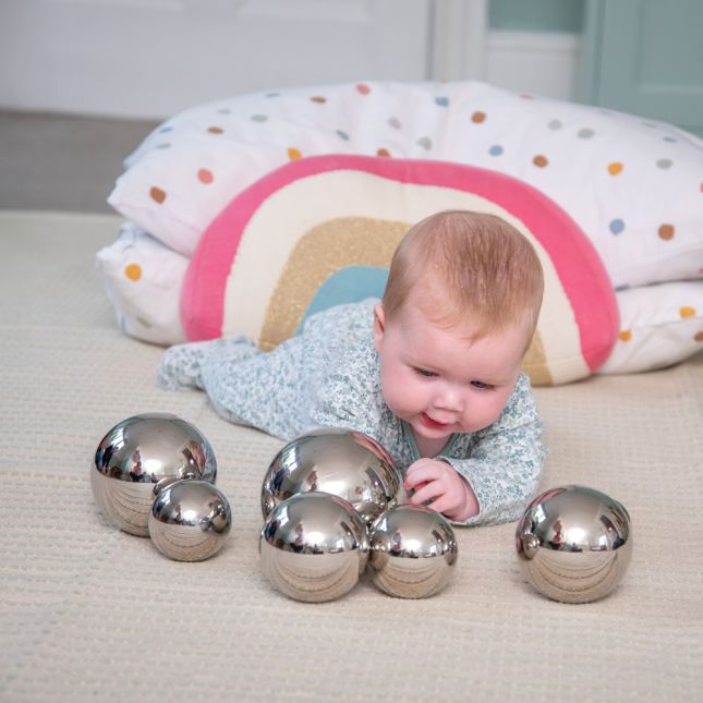 Sensory Reflective Sound Balls - Silver Set of 7
