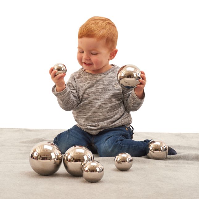 Sensory Reflective Sound Balls - Silver Set of 7