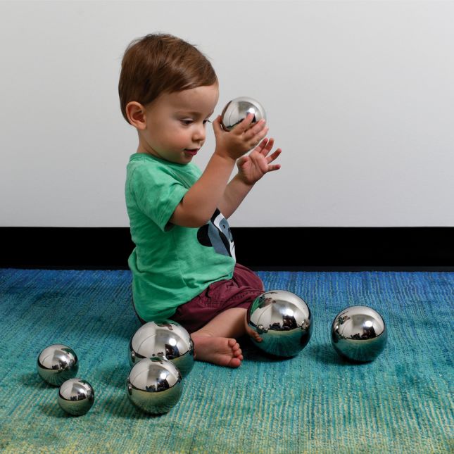Sensory Reflective Sound Balls - Silver Set of 7