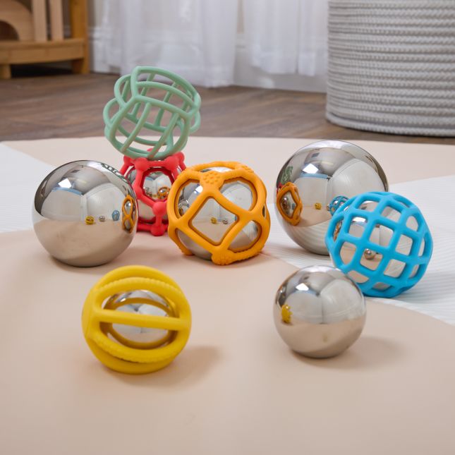 Sensory Reflective Sound Balls with Silisoft Flexi-Balls - Kit of 12