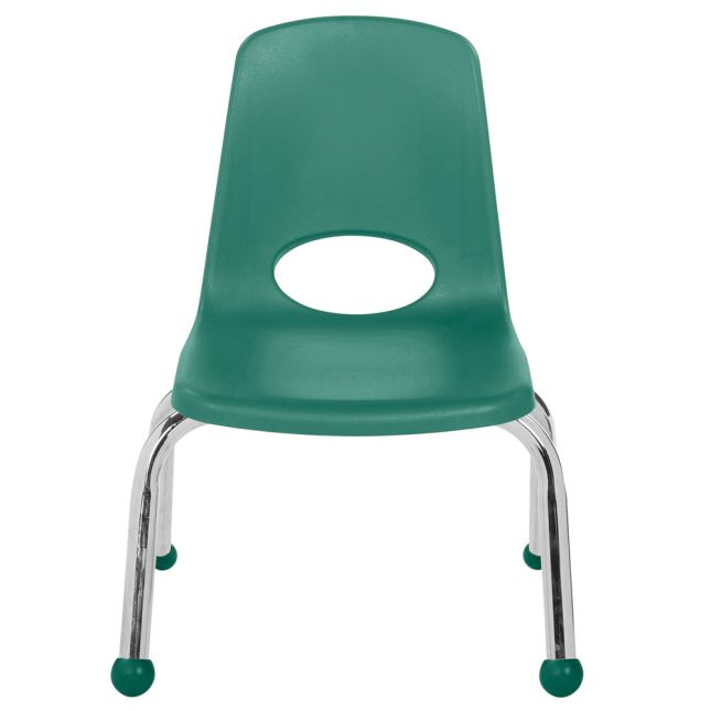 10" Stack Chair with Ball Glides, 6-Piece - Green