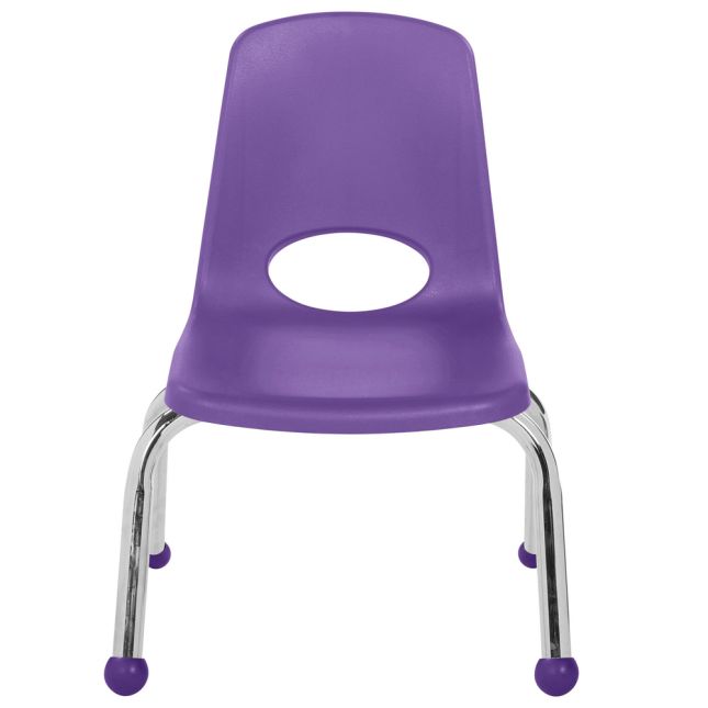 10" Stack Chair with Ball Glides, 6-Piece - Purple