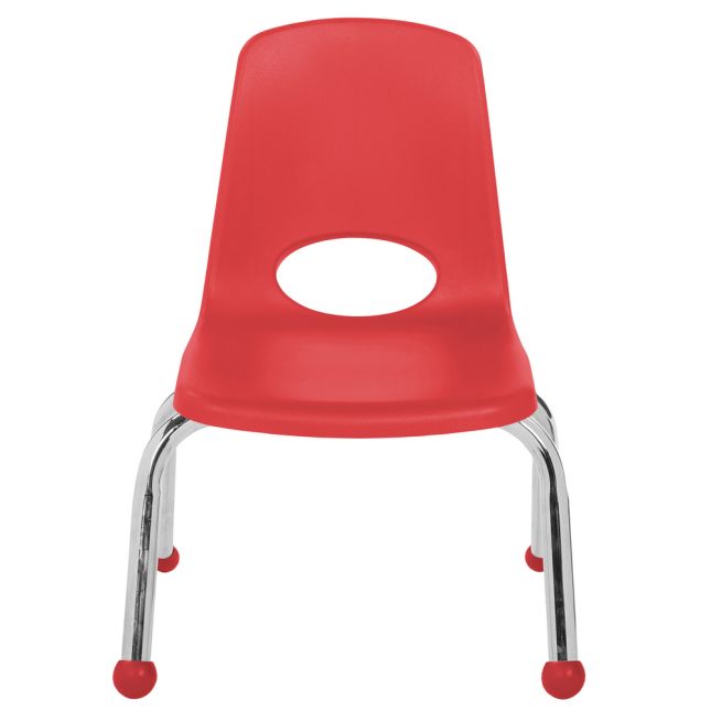 10" Stack Chair with Ball Glides, 6-Piece - Red