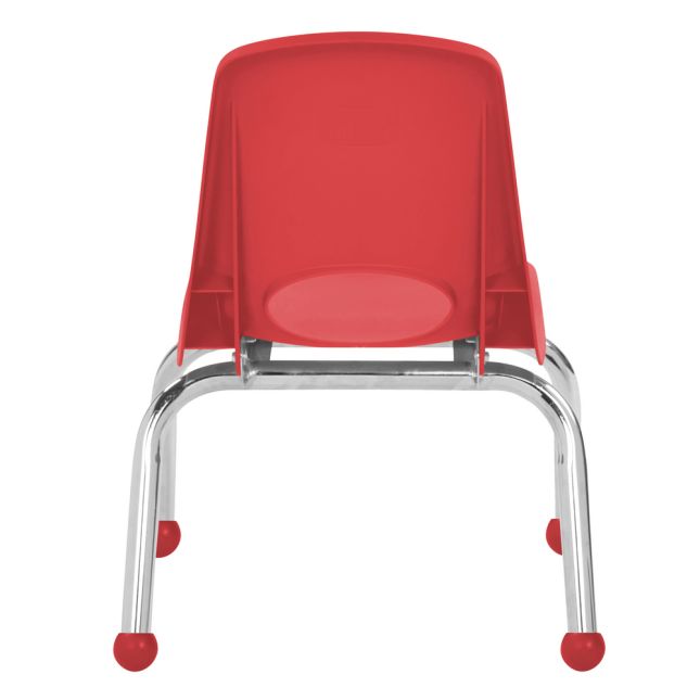 10" Stack Chair with Ball Glides, 6-Piece - Red
