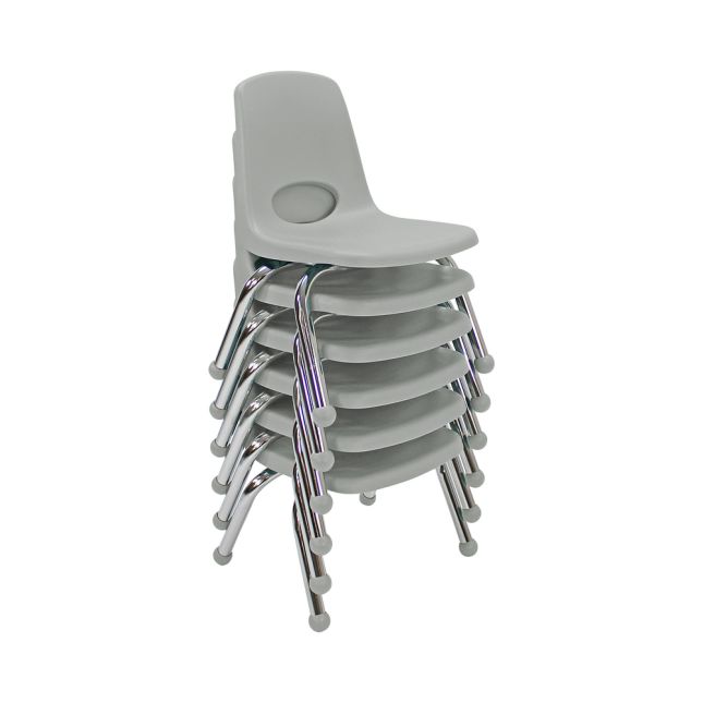 10" Stack Chair with Ball Glides, 6-Piece - Purple