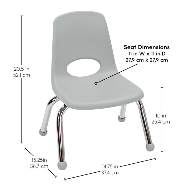 10" Stack Chair with Ball Glides, 6-Piece - Purple