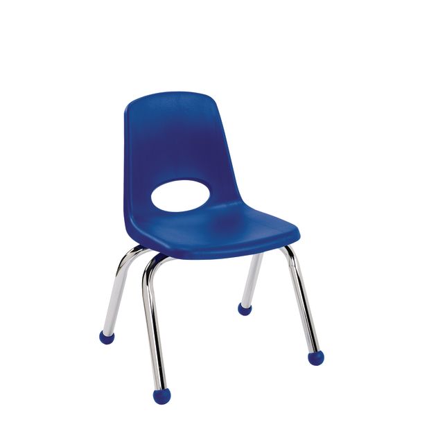12" Stack Chair with Ball Glides - Blue, Set of 6