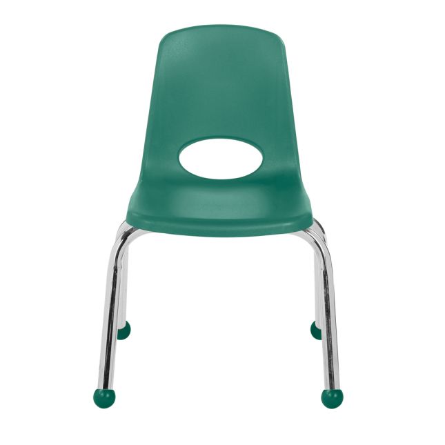 12" Stack Chair with Ball Glides, 6-Pack - Green