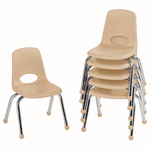12" Stack Chair with Ball Glides, 6-Pack