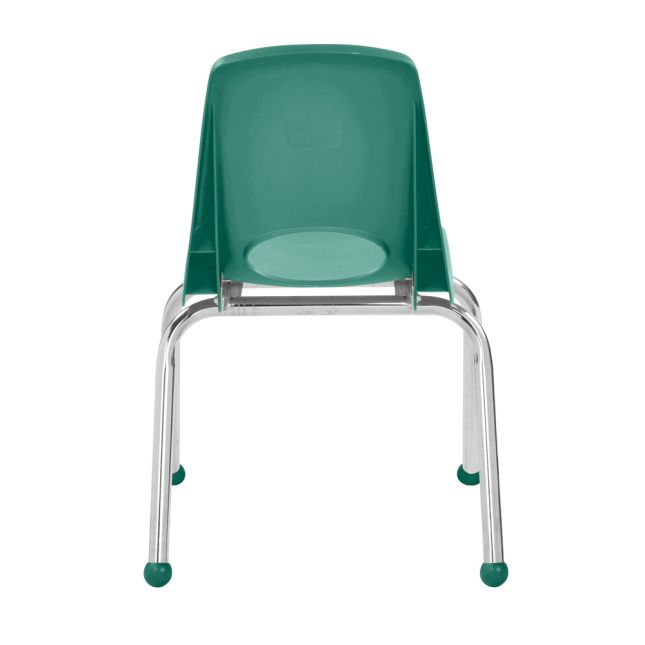 14" Stack Chair with Ball Glides, 6-Pack - Green