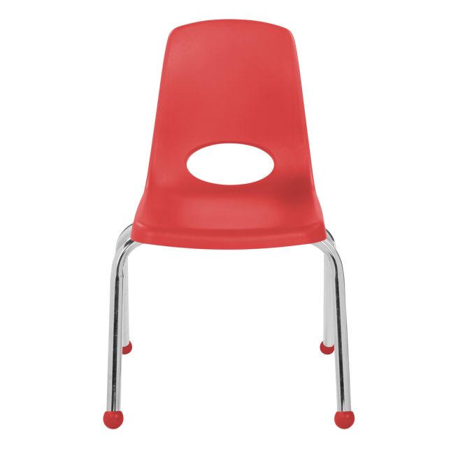 14" Stack Chair with Ball Glides, 6-Pack - Red