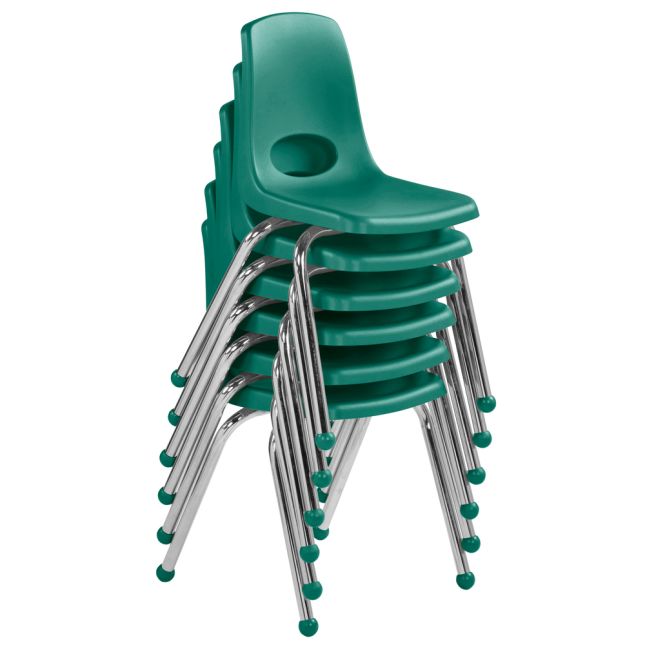 16" Stack Chair with Ball Glides - Set of 6 - Green