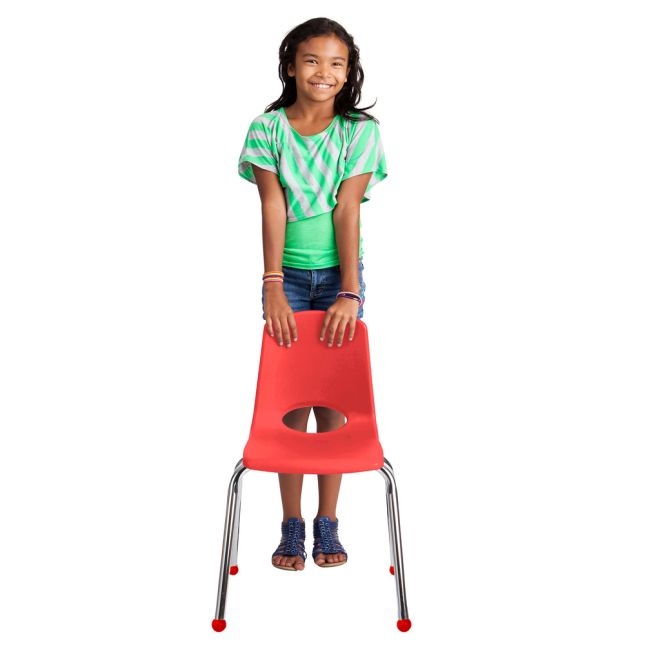 16" Stack Chair with Ball Glides - Set of 6 - Red