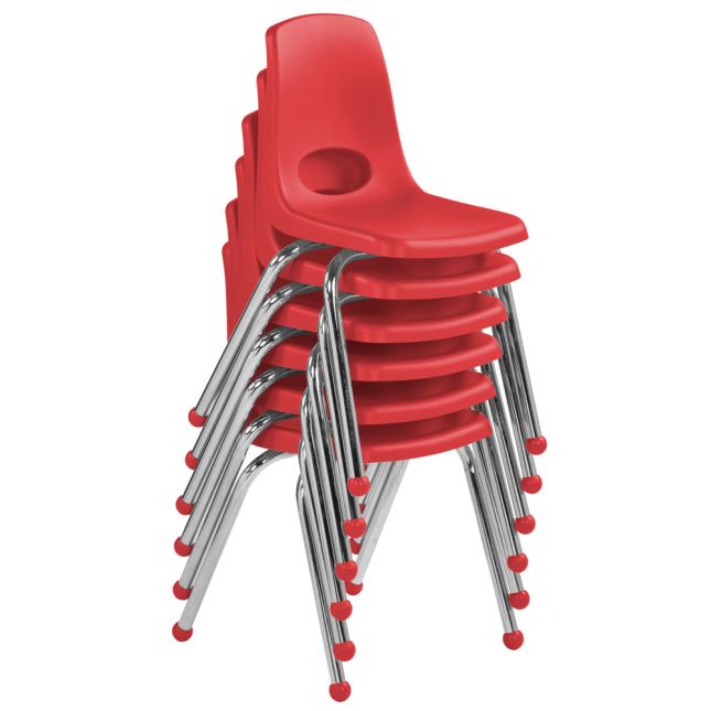 16" Stack Chair with Ball Glides - Set of 6 - Red