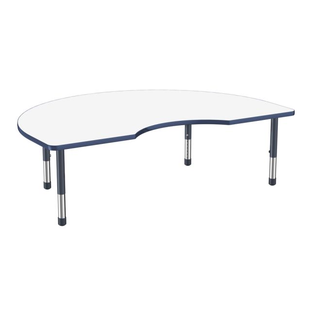 48" x 72" Kidney Dry-Erase Activity Table with Adjustable Chunky Legs - Whiteboard/Navy