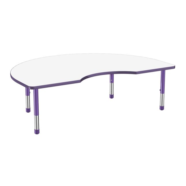 48" x 72" Kidney Dry-Erase Activity Table with Adjustable Chunky Legs -Whiteboard/Purple