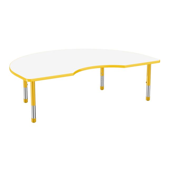48" x 72" Kidney Dry-Erase Activity Table with Adjustable Chunky Legs - Whiteboard/Yellow