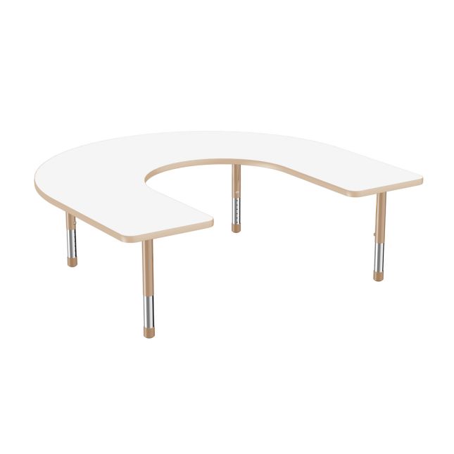 60" x 66" Horseshoe Dry-Erase Activity Table with Adjustable Chunky Legs - Whiteboard/Sand