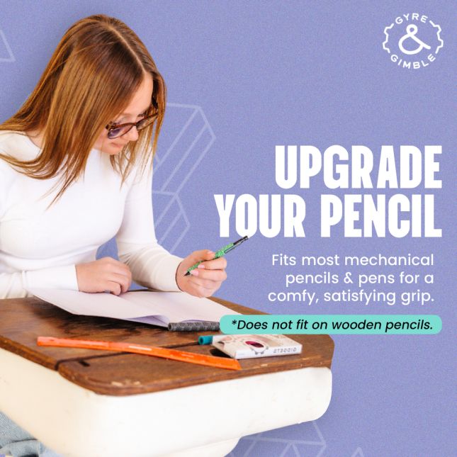Textured Silicone Pencil Fidget Grip - 4 Sleeves and 2 Mechanical Pencils