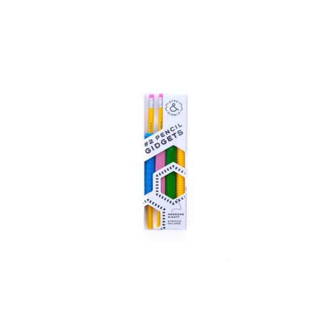 Textured Silicone Pencil Fidget Grip - 4 Sleeves and 2 Pencils