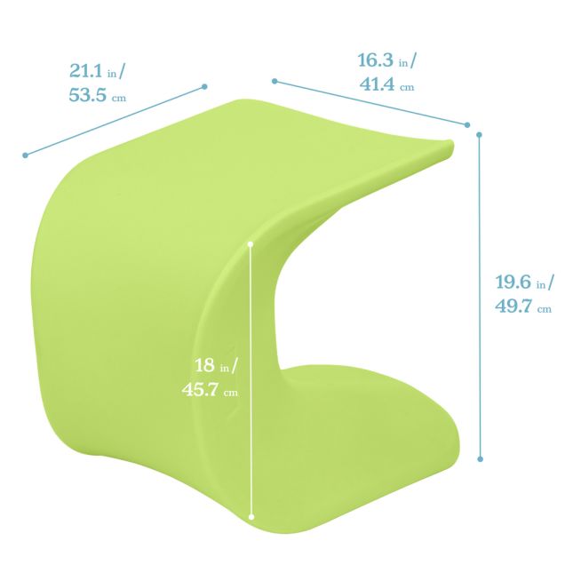 18" Wave Stool - Lime Green