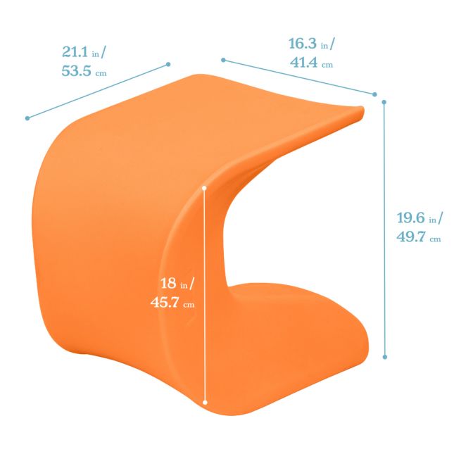 18" Wave Stool - Orange