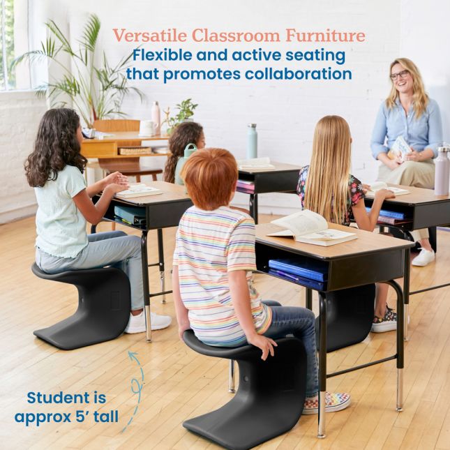 14" Wave Stool 2 Pack - Black