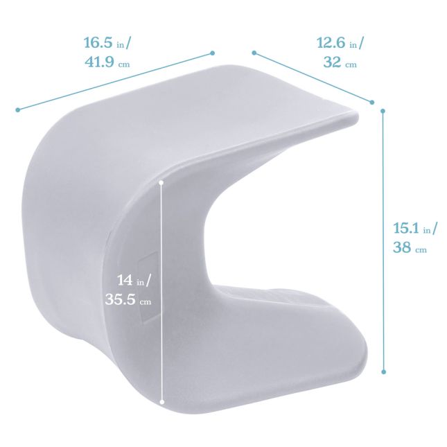 14" Wave Stool 2 Pack - Light Grey