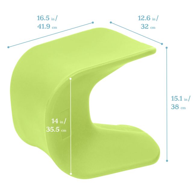14" Wave Stool 2 Pack - Lime Green