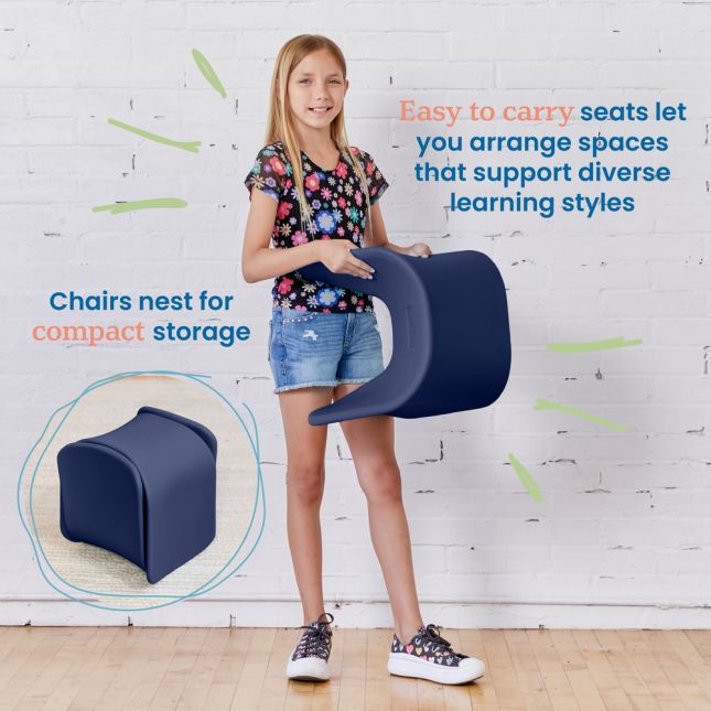 14" Wave Stool 2 Pack - Navy