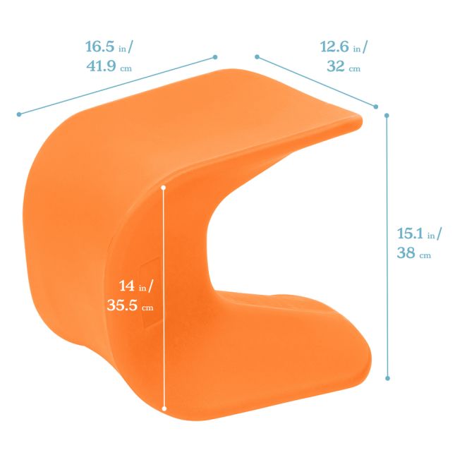 14" Wave Stool 2 Pack - Orange