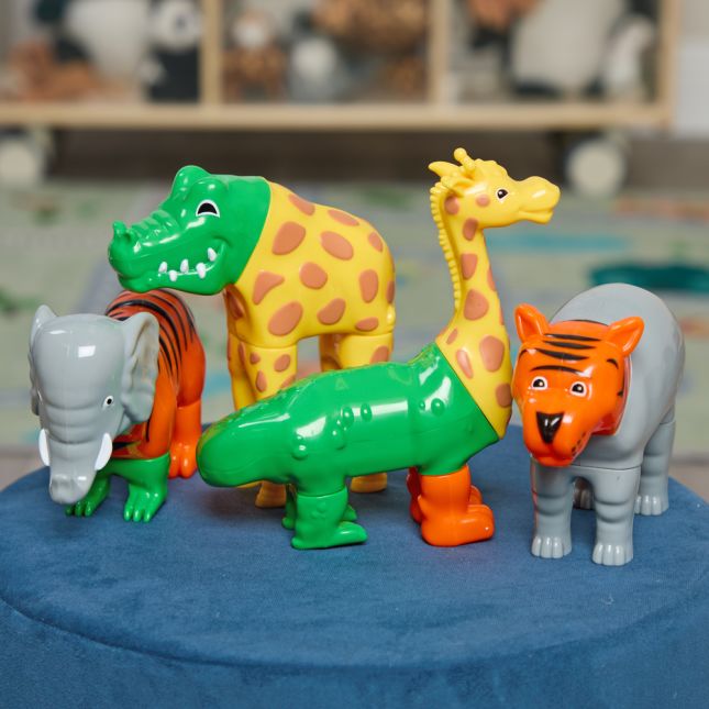 Magnetic Mix or Match Jungle Animals – 4-Piece Magnetic Animal Set