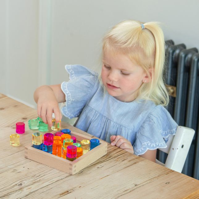 Gem Circles and Cubes with Mirror Trays - 50 pieces