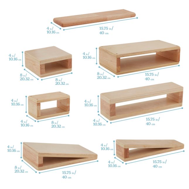 Wooden Hollow Blocks 18-Piece Set - Natural