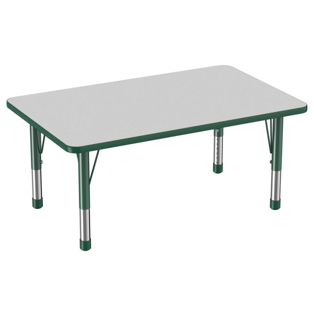 30" x 48" Rectangle Activity Table with Adjustable Chunky Legs - Gray/Green