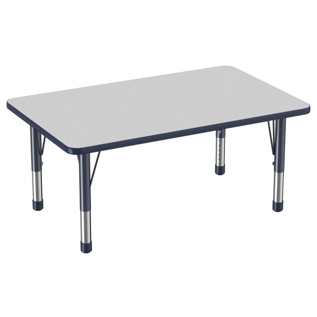 30" x 48" Rectangle Activity Table with Adjustable Chunky Legs - Gray/Navy