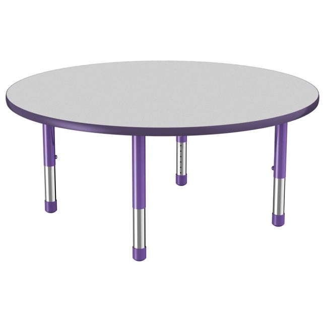 48" Round Activity Table with Adjustable Chunky Legs - Gray/Purple