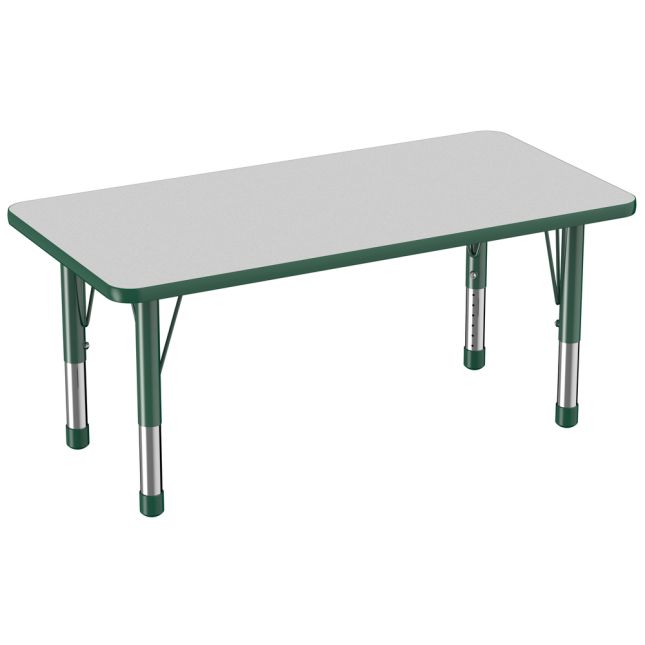 24" x 48" Rectangle Activity Table with Adjustable Chunky Legs - Gray/Green