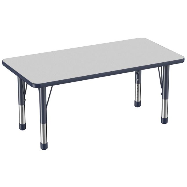 24" x 48" Rectangle Activity Table with Adjustable Chunky Legs - Gray/Navy
